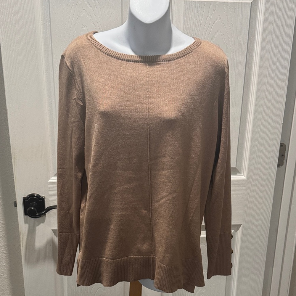 Melissa Paige Tan Sweater Top
